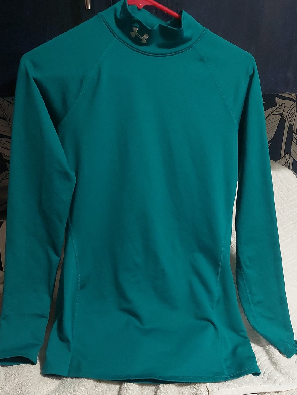 Under Armour Teal Mock Neck Long Sleeve Athletic Top